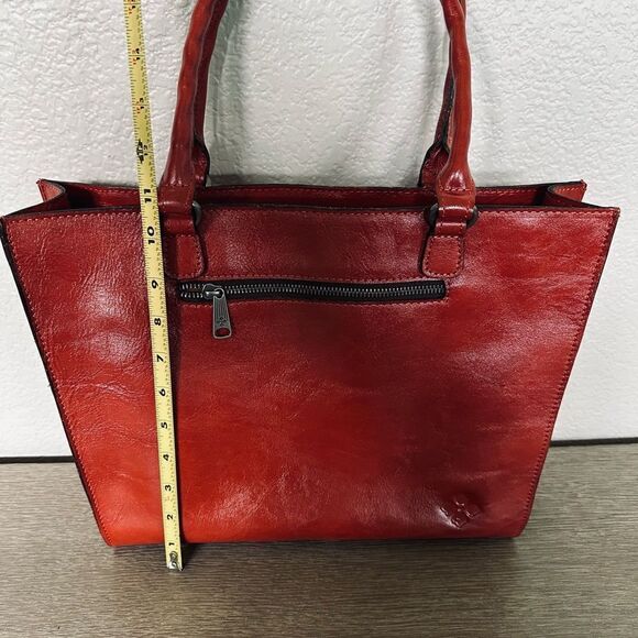 Patricia Nash Zancona Ochre Rust Orange Tooled Leather Purse Tote Shoulder Bag - Picture 3 of 11